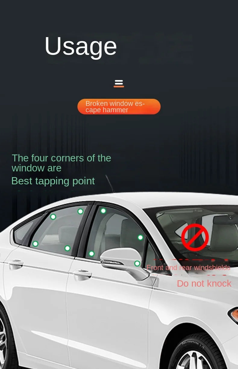 2-in-1 Car Emergency Safety Hammer and Seat Belt Cutter - 16