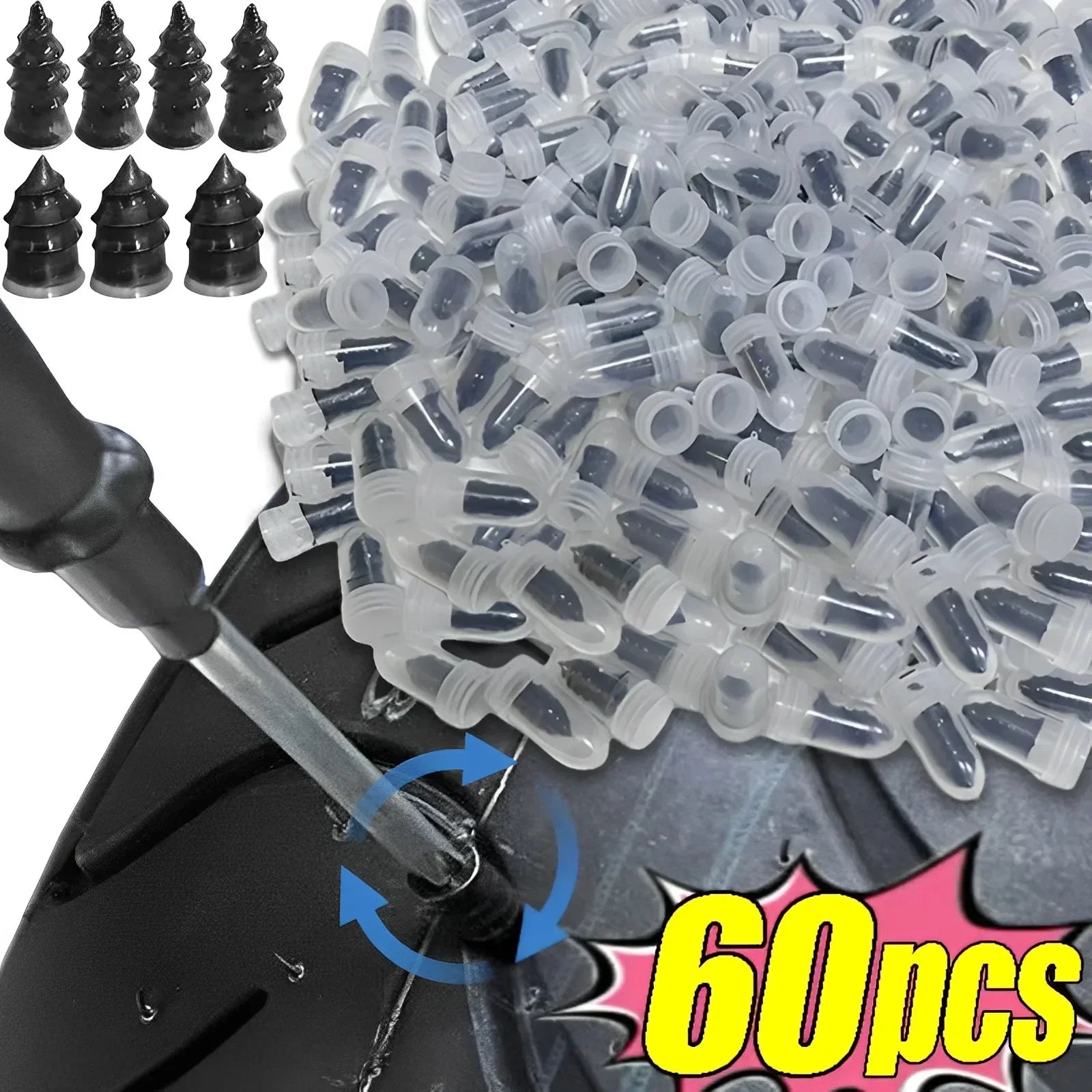 Quick Tire Puncture Repair Rubber Nails for Vehicles - 1