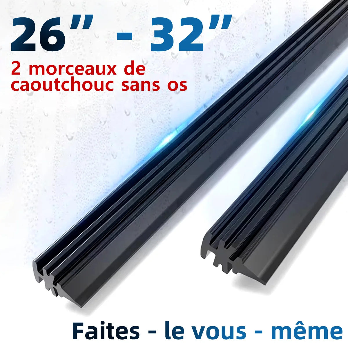 Replacement Rubber Strips for Frameless Car Windshield Wipers - 9