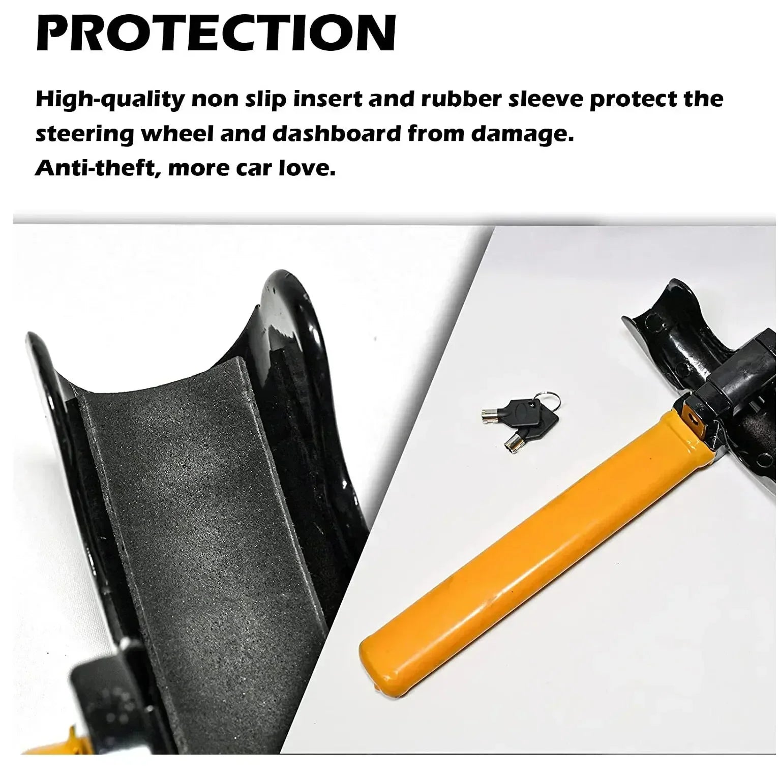Universal Steering Wheel Security Lock for Vehicle Anti-Theft Protection - 3