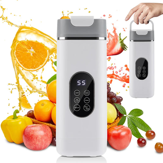 Portable Electric Juicing Cup with 12 Blades and Digital Display