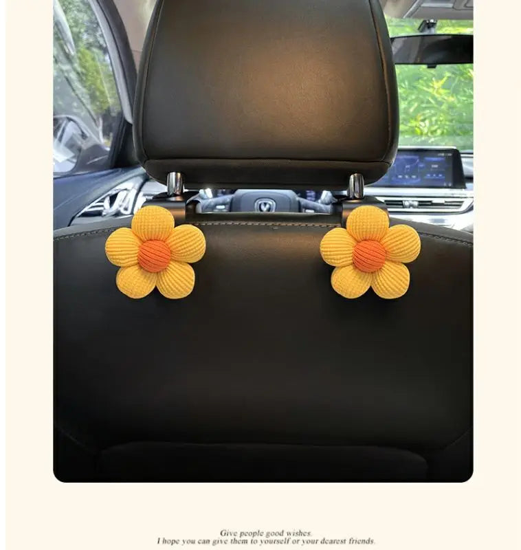 Universal Car Seat Headrest Flower Hook Organizer
