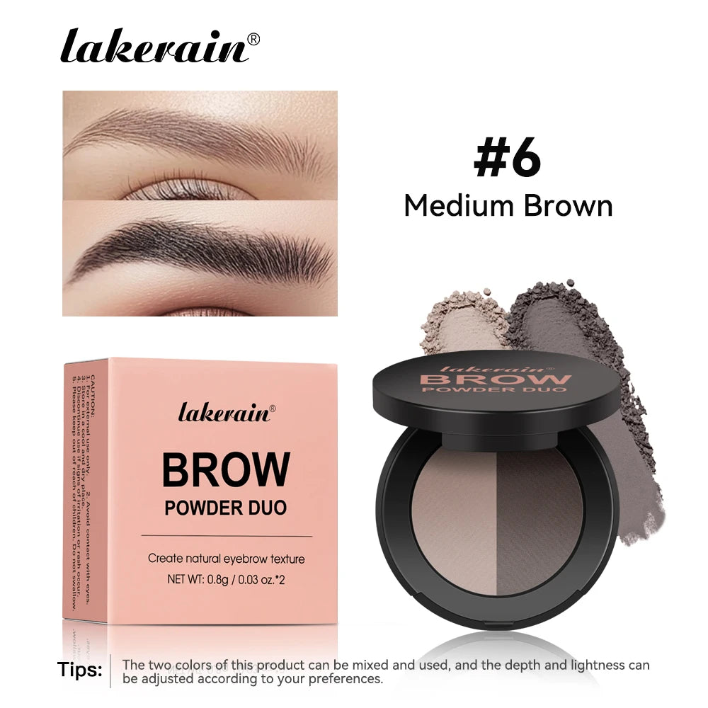 Two-Tone Waterproof Eyebrow Powder for Natural Brows and Contouring