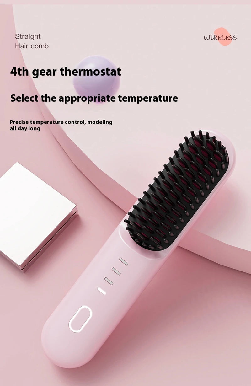 Fast Heating Cordless Hair Straightening Brush - 14