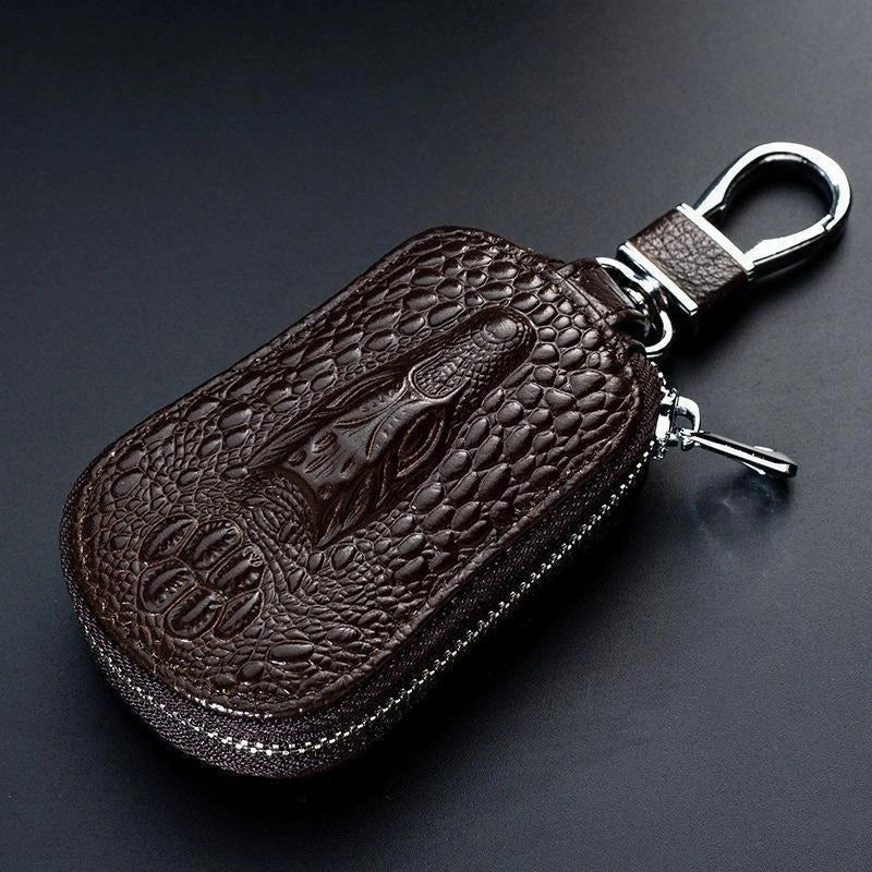Leather Car Key Case with Waist Clip