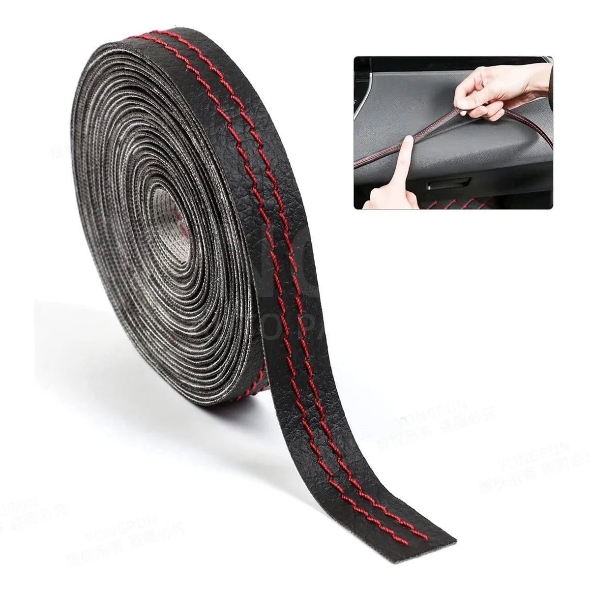 1M Car Interior Decorative Trim Strip PU Leather Dashboard Edge Molding - 5