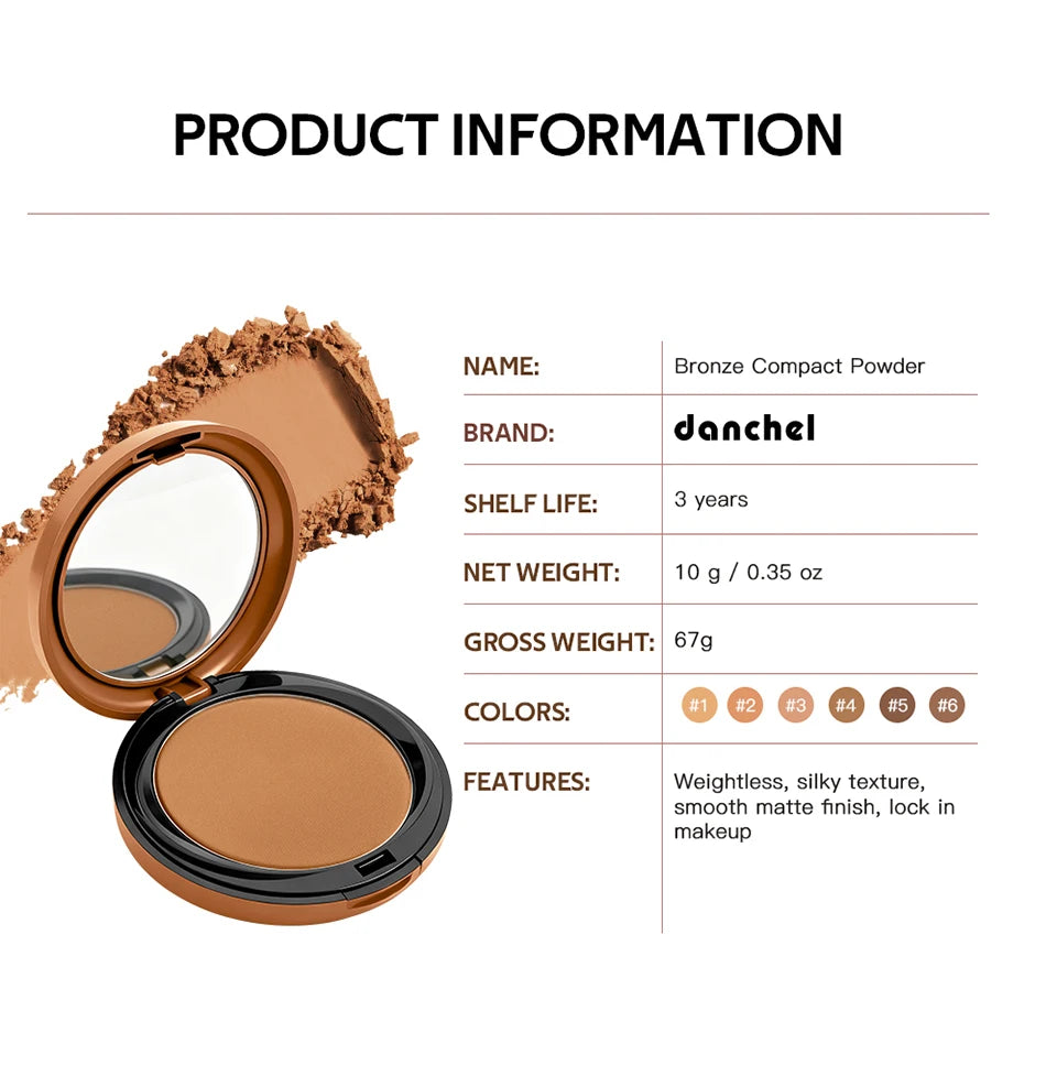 Matte Bronze Pressed Setting Powder for Facial Contouring