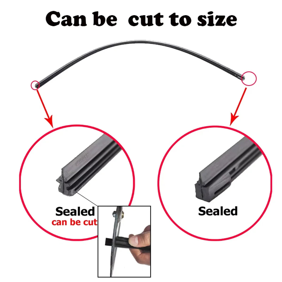 Universal Car Windshield Wiper Blade Rubber Refill Strip - 5