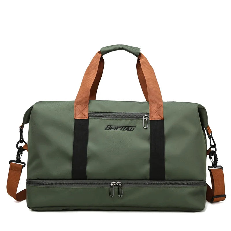 Large Capacity Travel Duffel Bag with Shoe Compartment