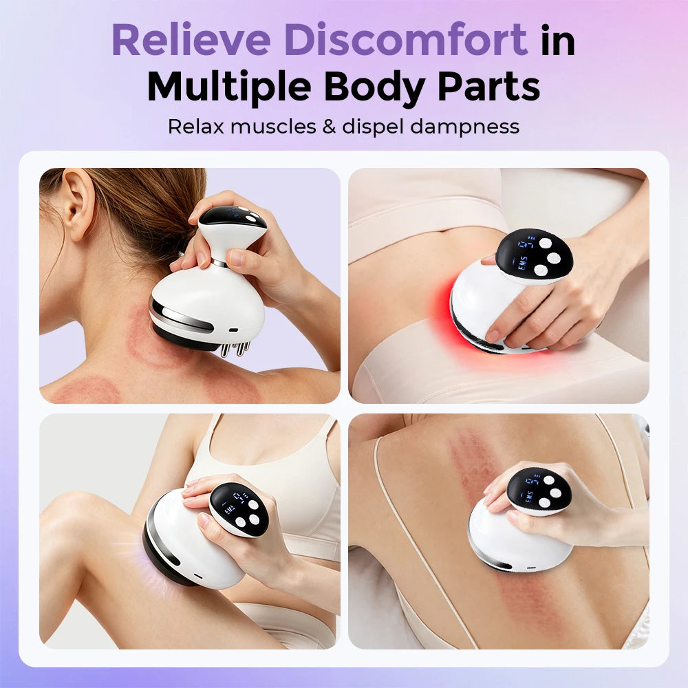 Electric Cupping and Gua Sha Massage Device with Red Light Therapy