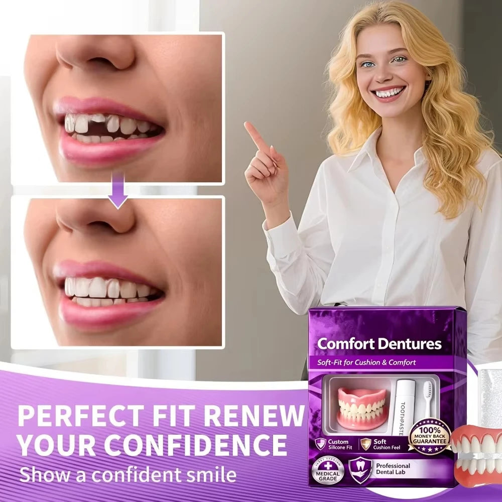 Comfort Fit Silicone Cosmetic Dentures for Natural Smile - 5