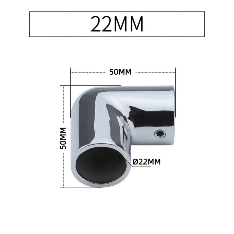 Stainless Steel 2-Way Boat Rail Elbow Pipe Connector - 6