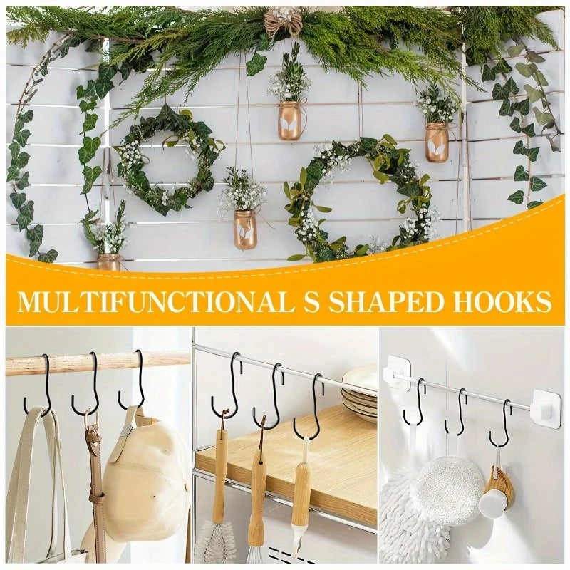 Stainless Steel S-Shaped Storage Hooks for Closet and Kitchen - 5