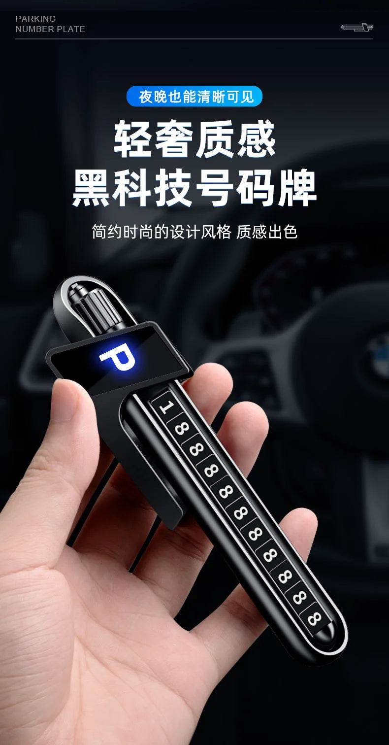 Solar Powered Car Parking Phone Number Plate - 8