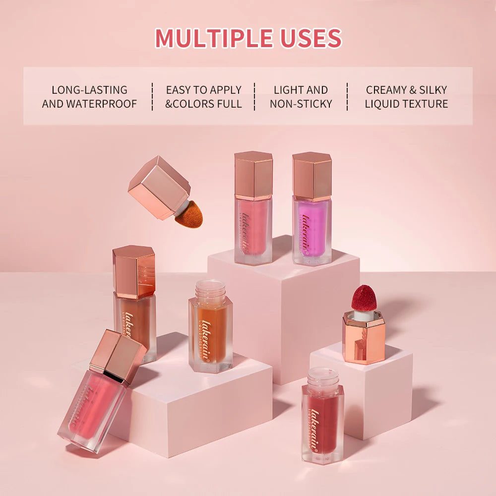 Waterproof Matte Liquid Blush with Mushroom Brush - 4