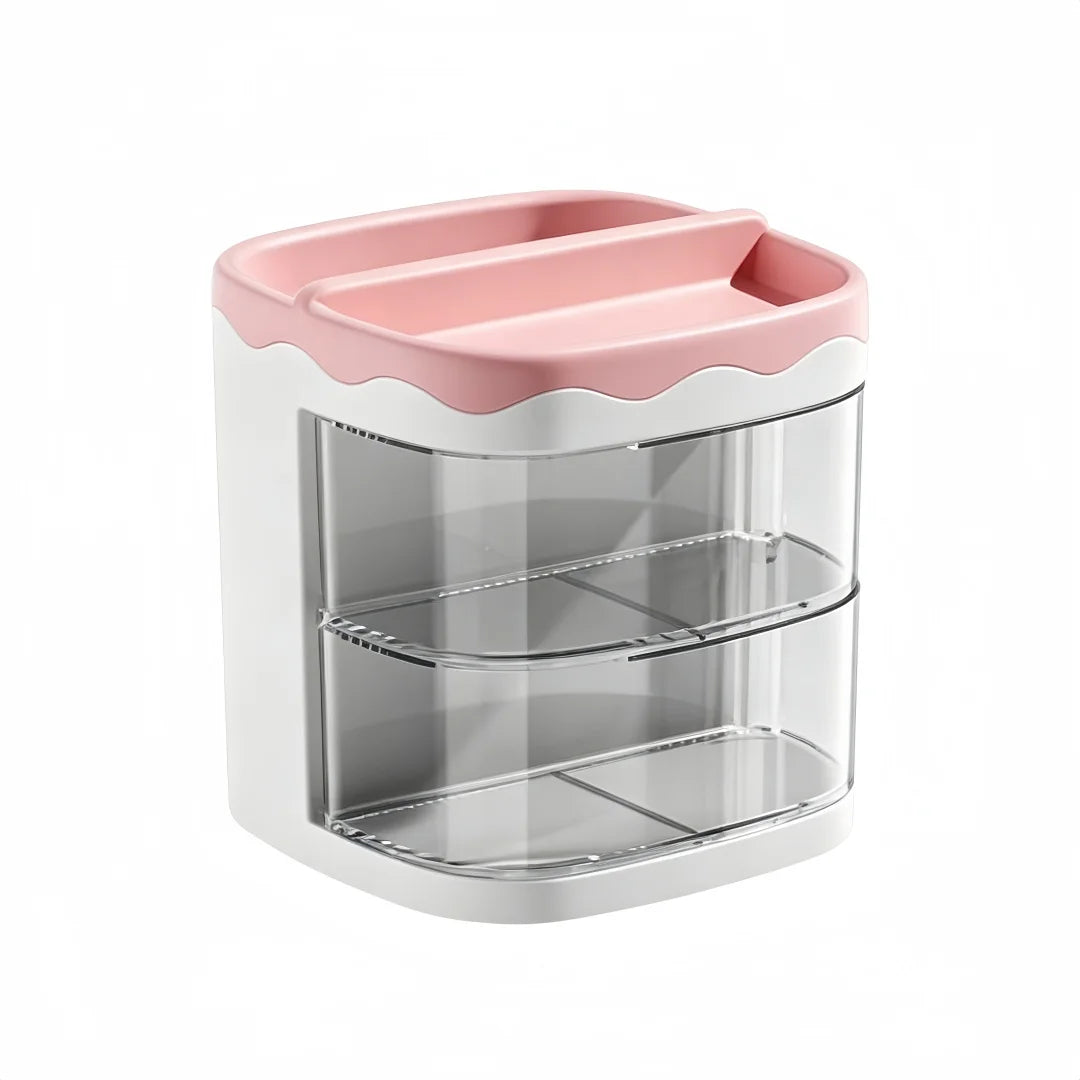 Multipurpose Desktop Organizer with Drawer for Stationery and Makeup - 11