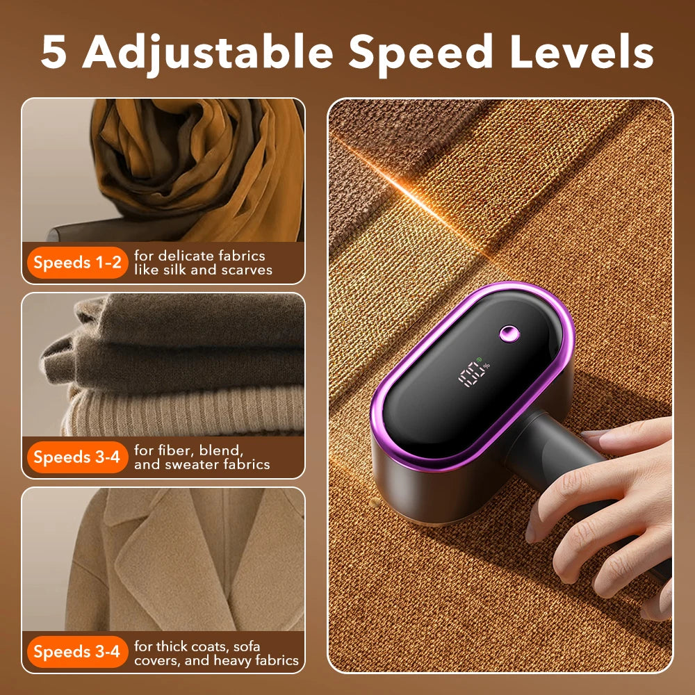 5-Speed Rechargeable Electric Fabric Shaver and Lint Remover - 3
