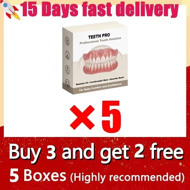 Comfortable Realistic Silicone Upper and Lower Dentures - 14
