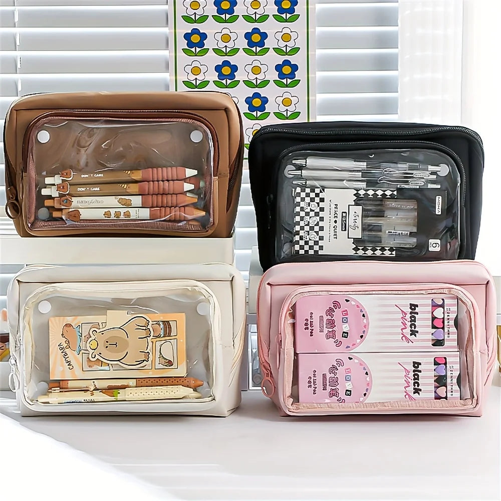 Large Capacity Pencil Case with 9 Compartments Stationery Storage Organizer - 5