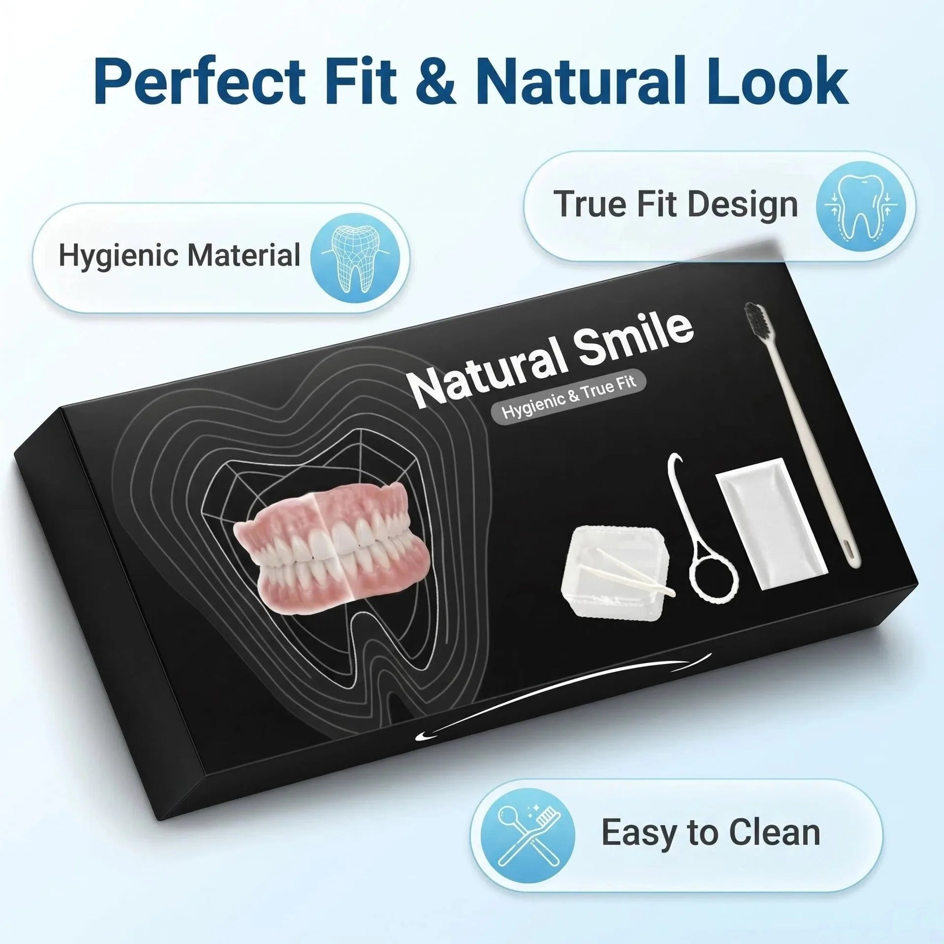 Comfort Fit Full Set Dentures with Storage Case - 6