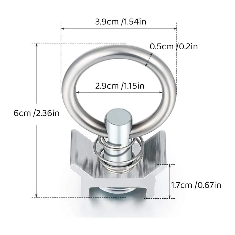 10 Pack L Track Single Stud Fitting Tie Down Anchors 4000LB Capacity