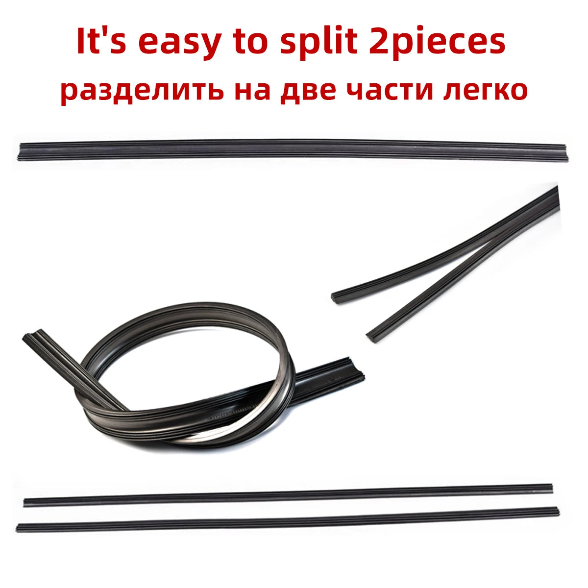 Replacement Rubber Strips for Frameless Car Windshield Wipers - 5