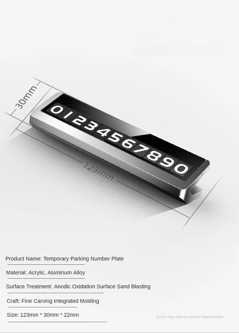 Temporary Car Parking Number Plate with Rotating Display - 13