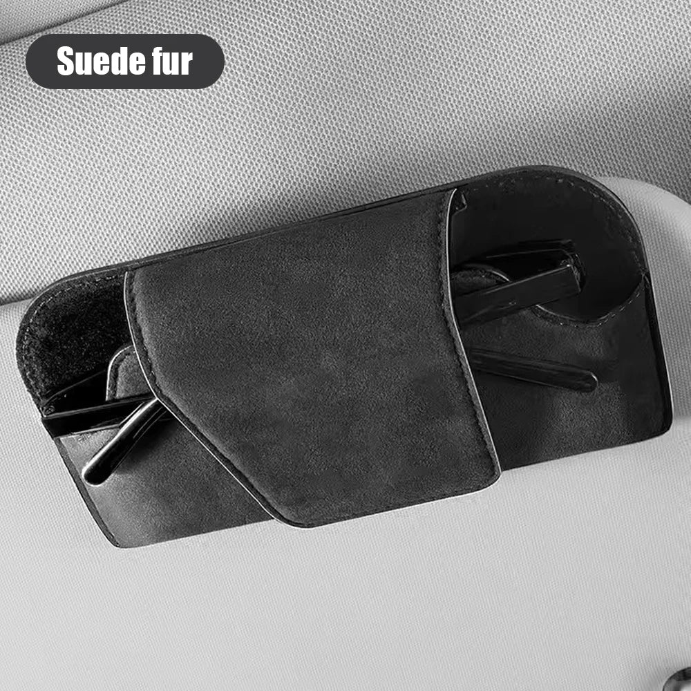 Leather Car Sun Visor Sunglasses Holder Case - 13