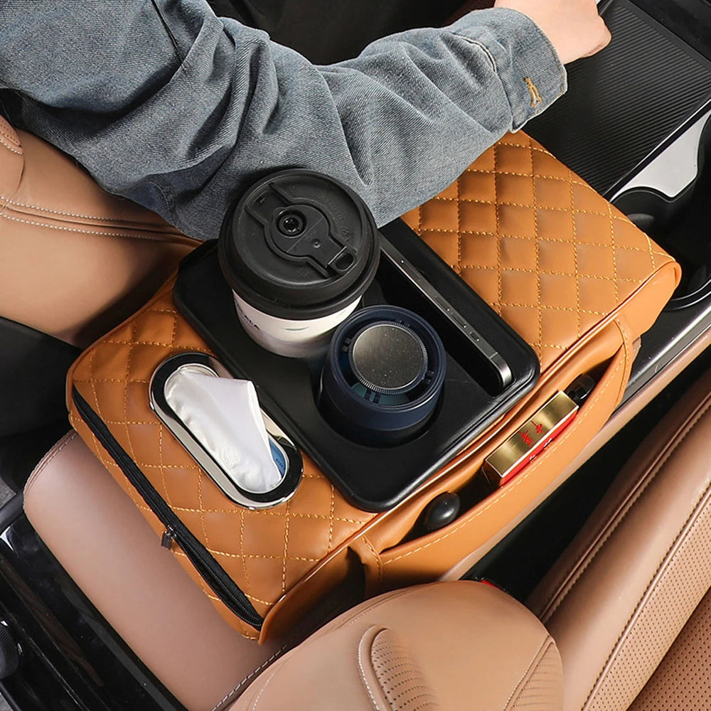 Multifunctional Car Armrest Organizer with Cup Holder and Storage - 9