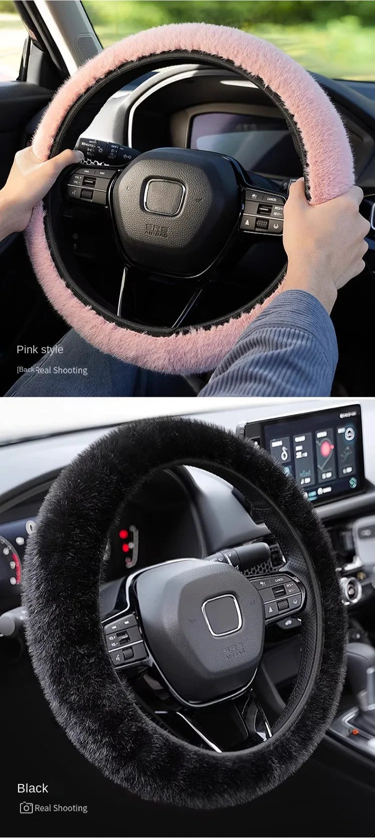 Winter Plush Retractable Steering Wheel Cover