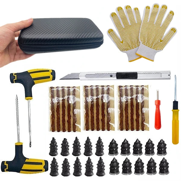 Emergency Auto Tire Repair Kit with Puncture Plug Tools