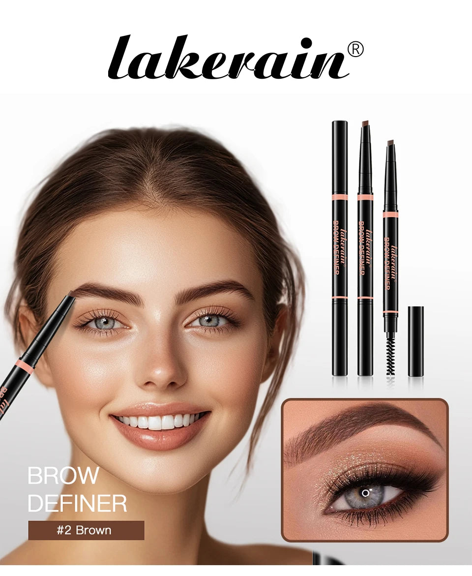 Waterproof Triangular Tip Eyebrow Pencil with Grooming Brush - 7
