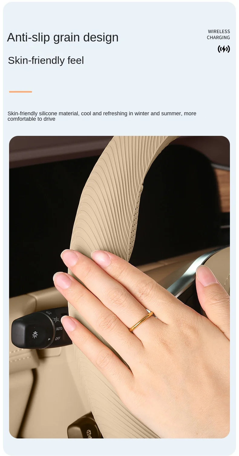 Non-Slip Breathable Silicone Car Steering Wheel Cover