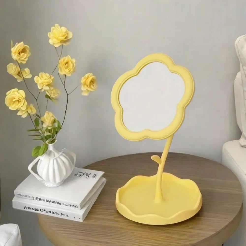 Sunflower Vanity Makeup Mirror with Storage Tray Desktop Swivel Mirror - 9