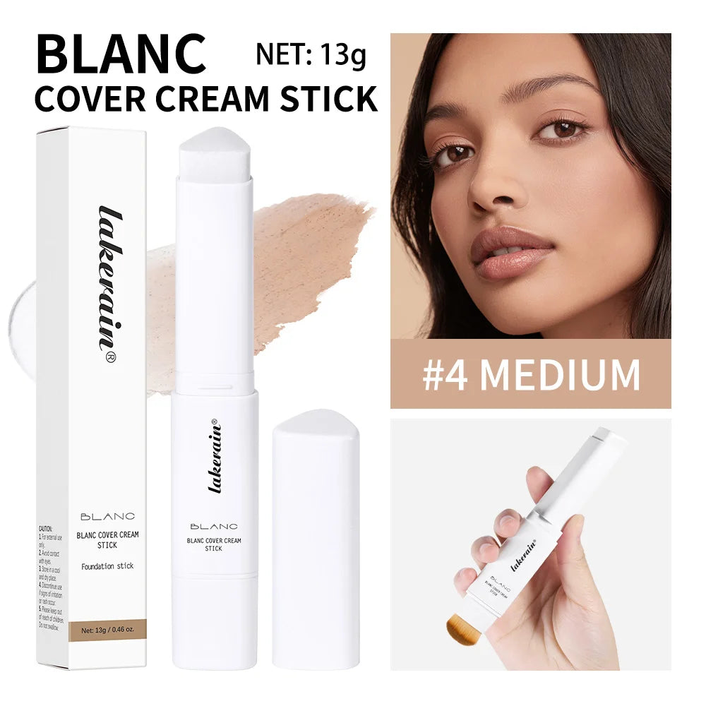 Full Coverage Cream Foundation Stick with Detachable Brush