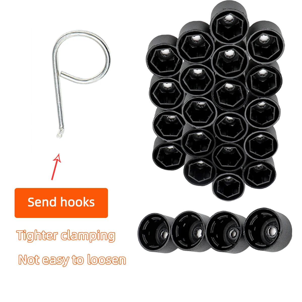 24PCS 17mm Car Wheel Nut Bolt Covers Hub Screw Protection Caps - 9