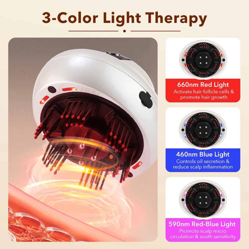 Electric Scalp Massager with Red Light Therapy and Oil Applicator - 12
