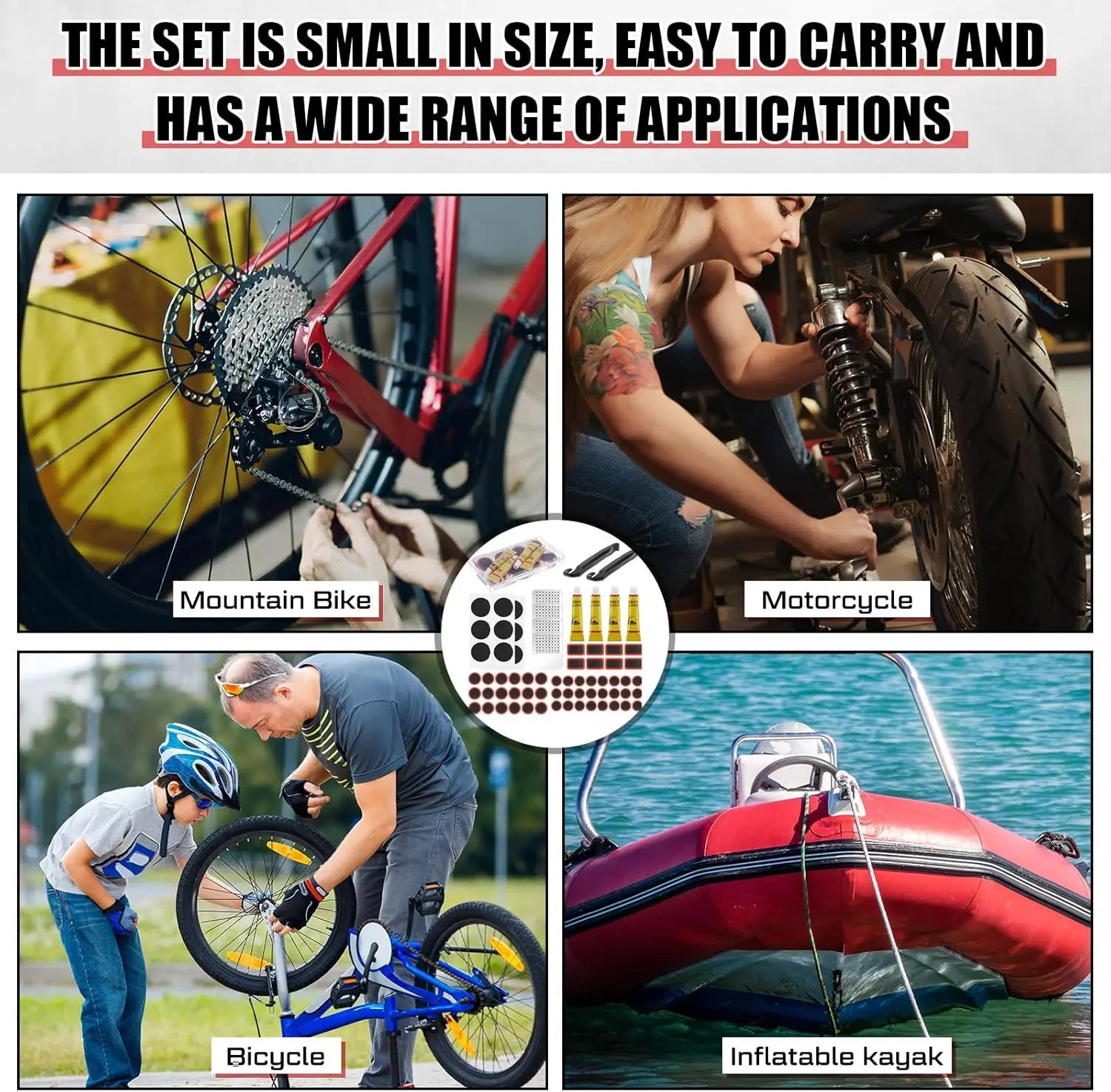 Bicycle and Motorcycle Tire Puncture Repair Kit - 10