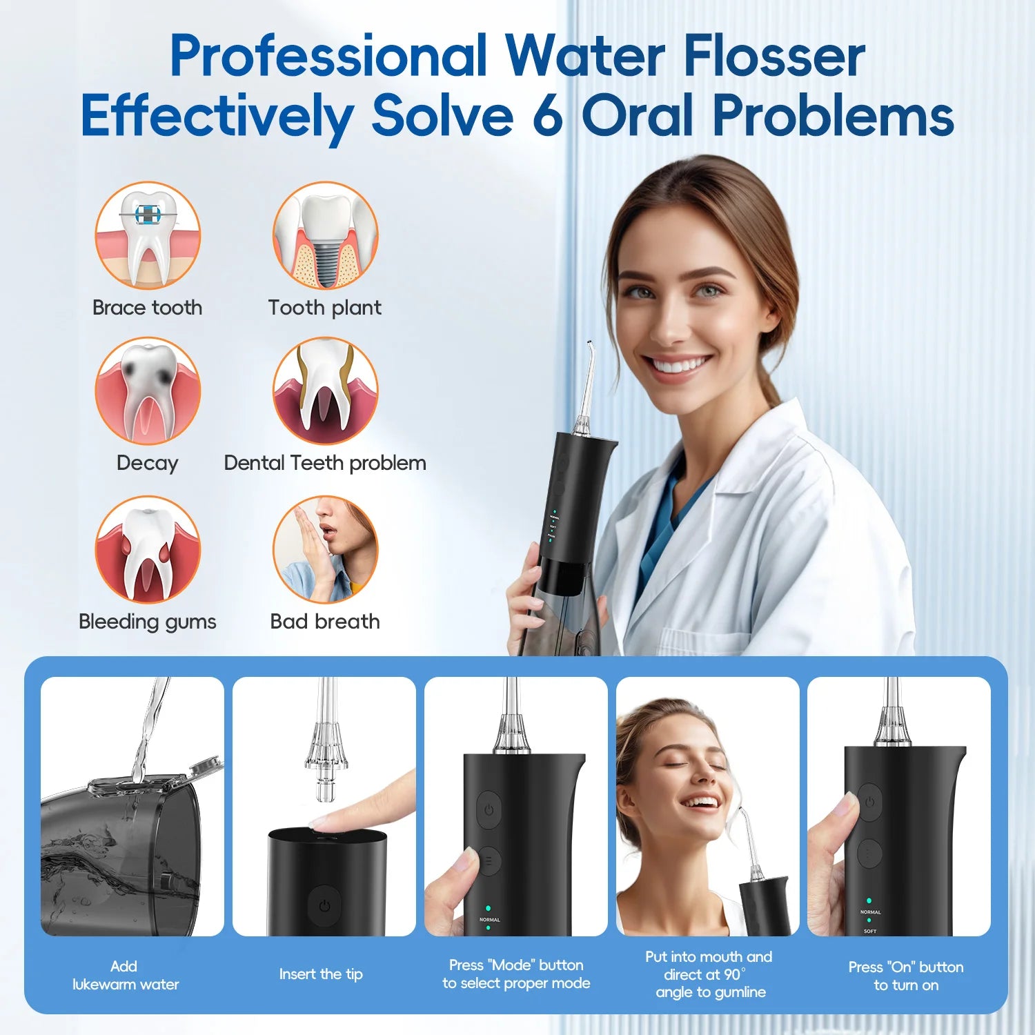 Electric Toothbrush and Water Flosser Oral Care Kit - 4