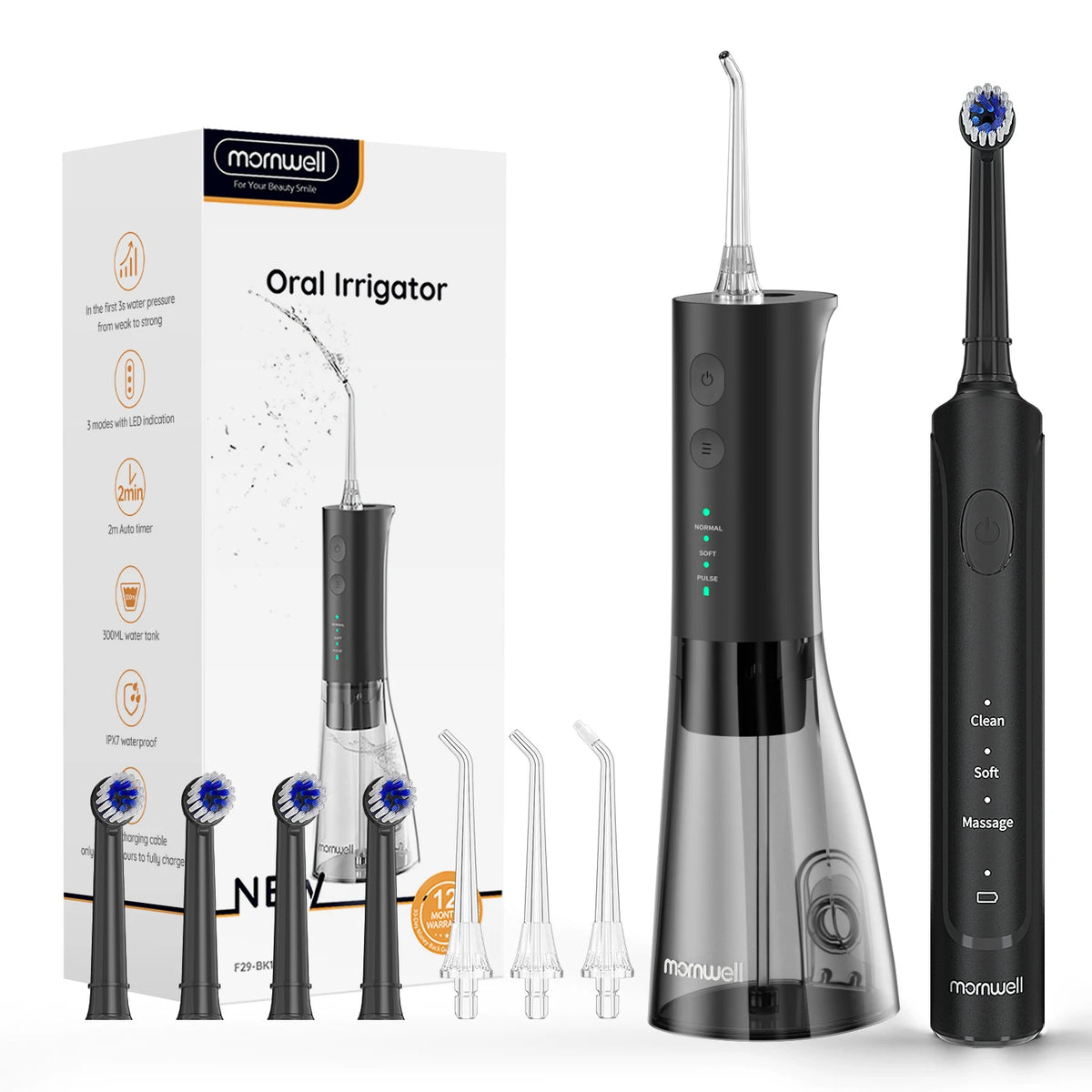 Electric Toothbrush and Water Flosser Oral Care Kit