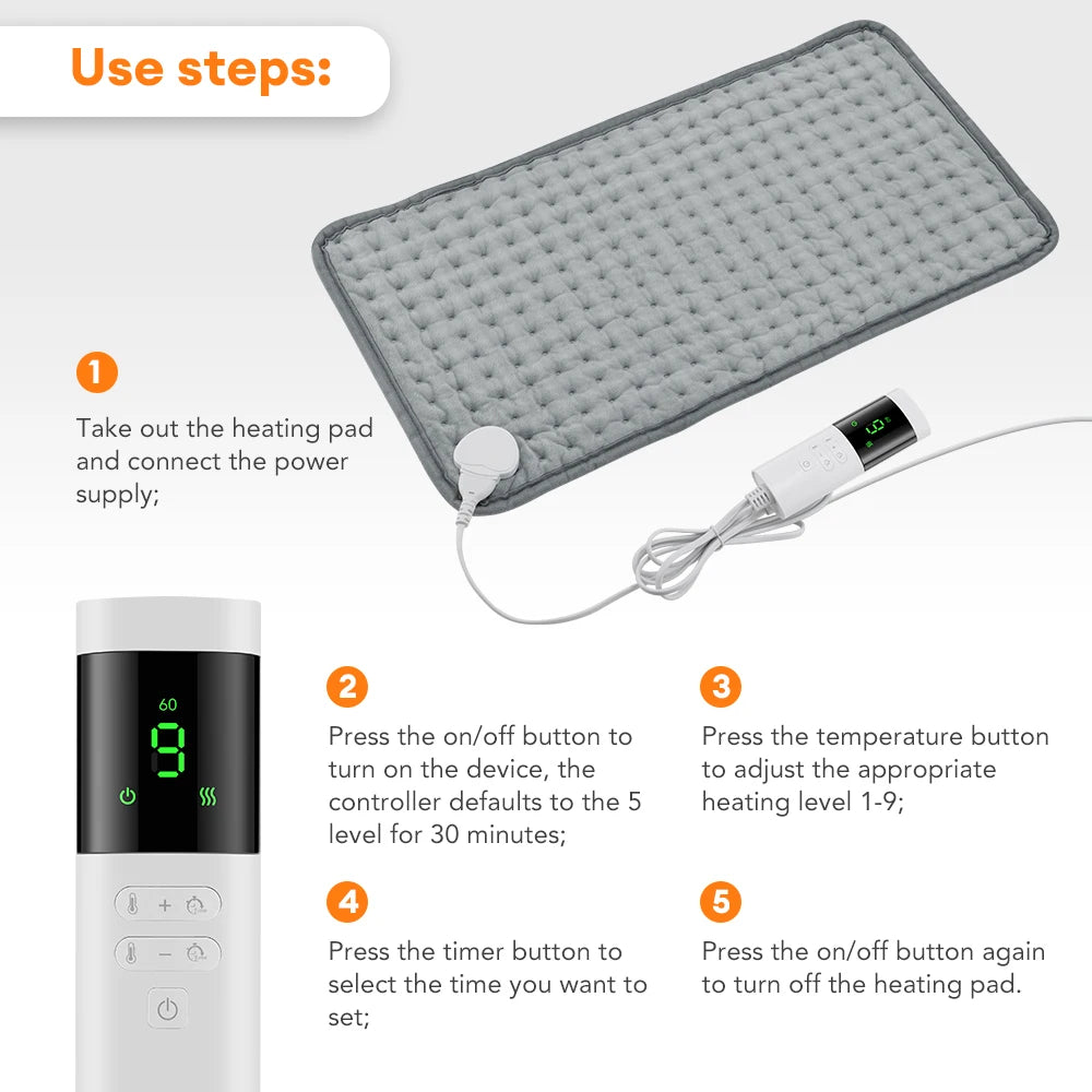 Electric Heating Pad for Pain Relief and Warmth