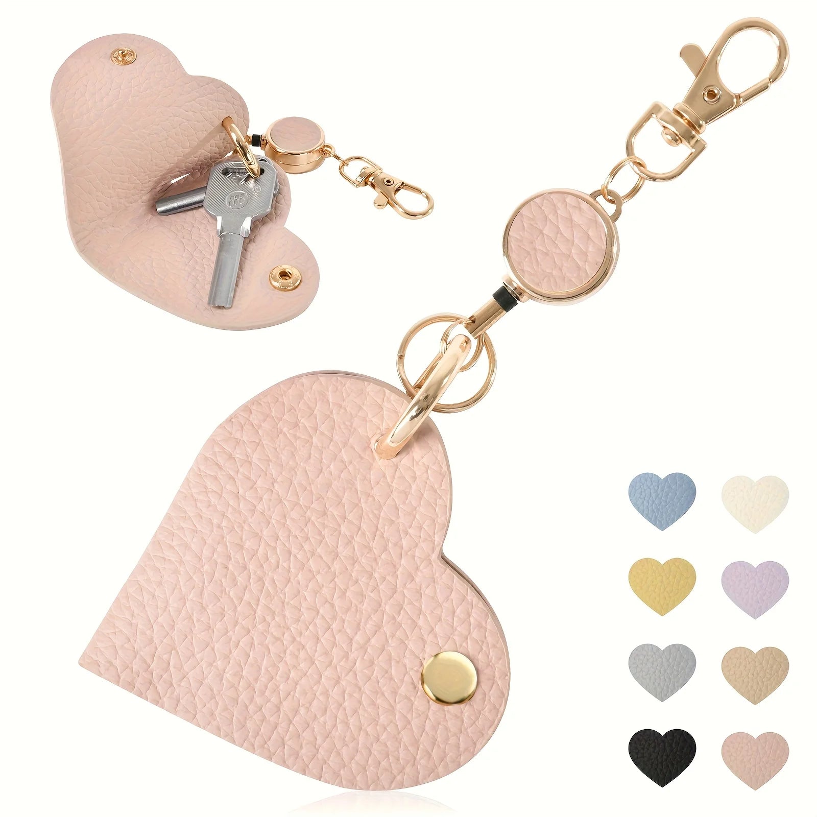 Heart-Shaped Retractable Keychain Wallet - 16