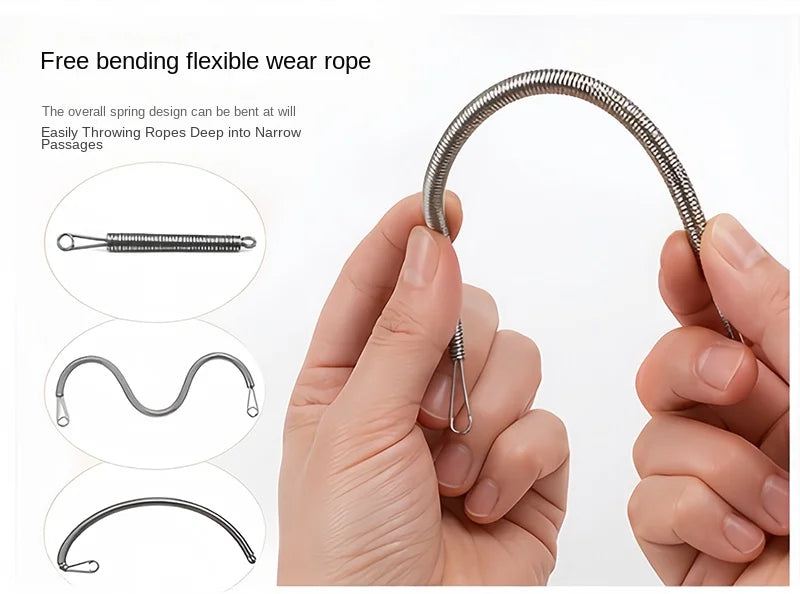 Flexible Spring Drawstring Threader for Clothing and Sewing - 9