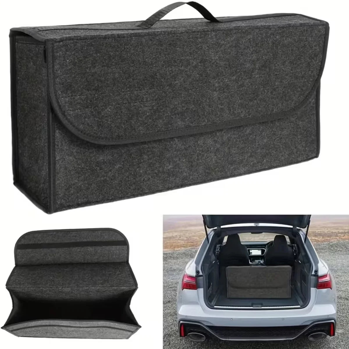 Collapsible Felt Car Trunk Organizer Storage Bag