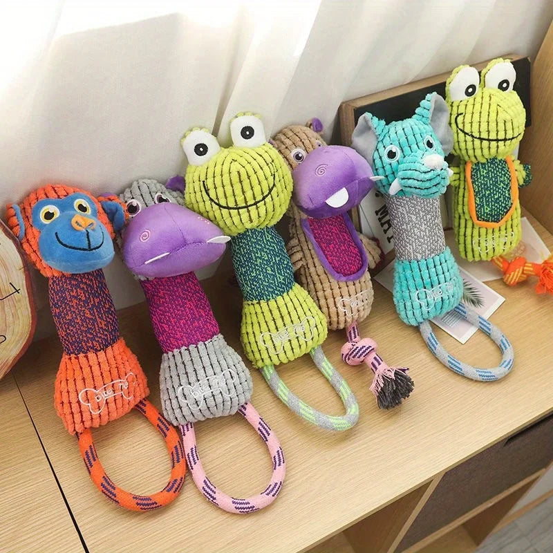 Squeaky Animal Plush Dog Toy for Chewers - 1
