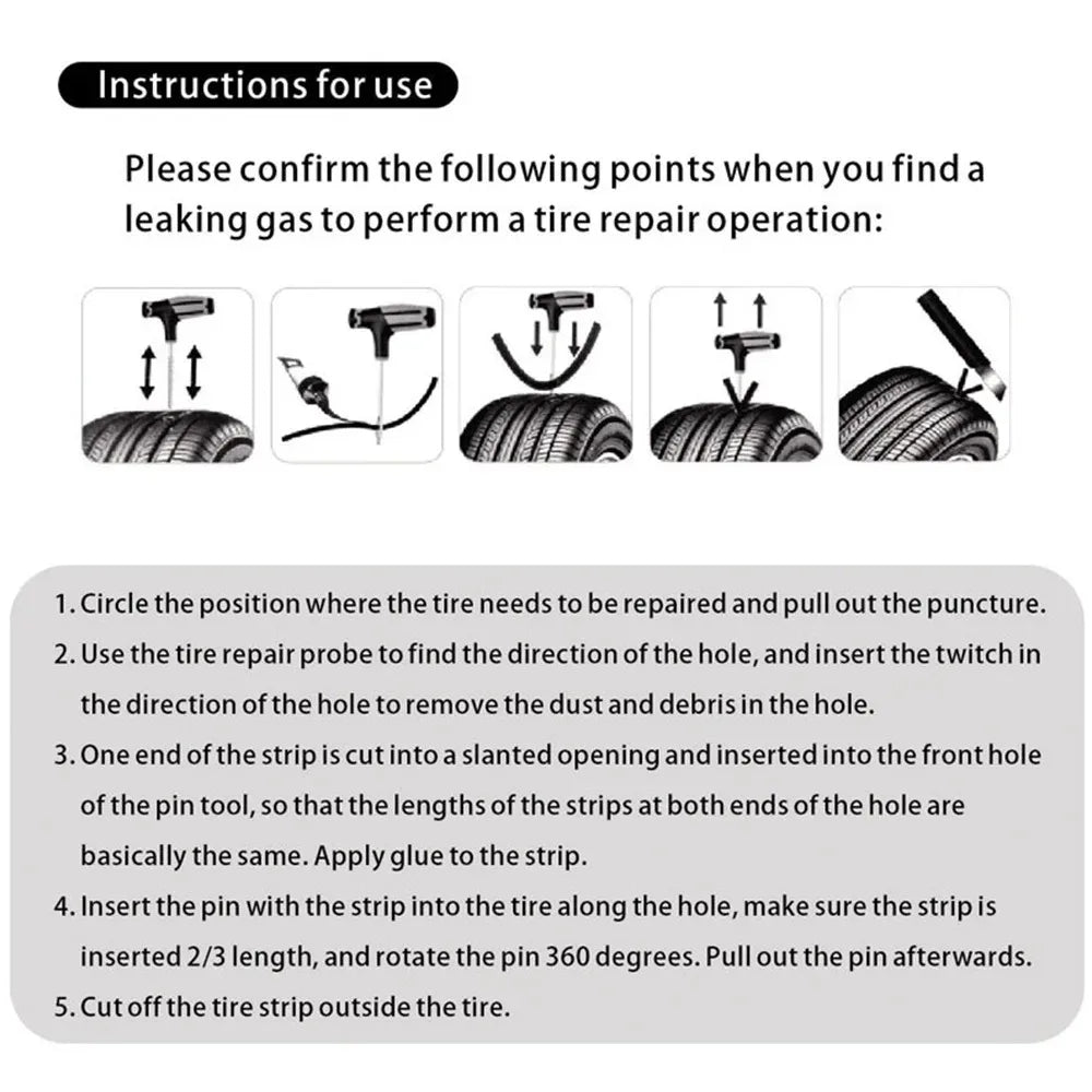 Universal Tire Repair Kit for Cars and Motorcycles