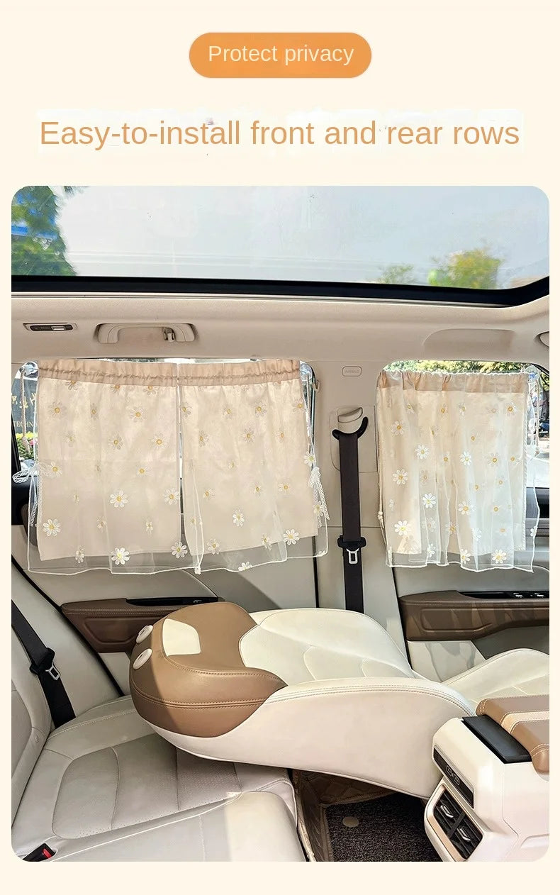 Floral Print Retractable Car Window Sunshade