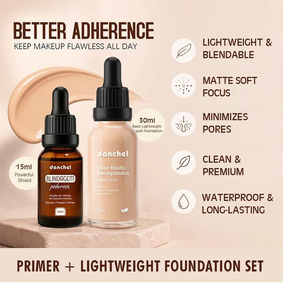 Liquid Foundation and Primer Makeup Set - 9