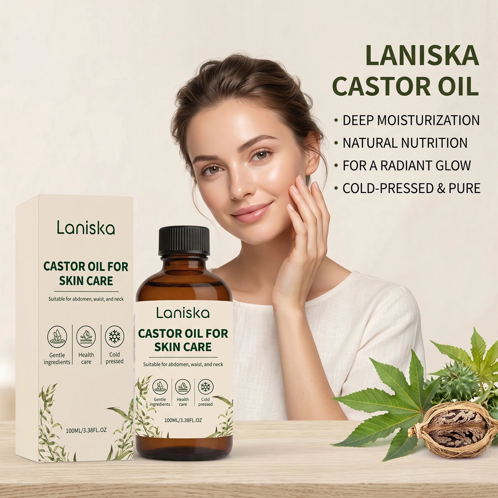 Cold Pressed Castor Oil for Body Hydration and Skin Elasticity - 1