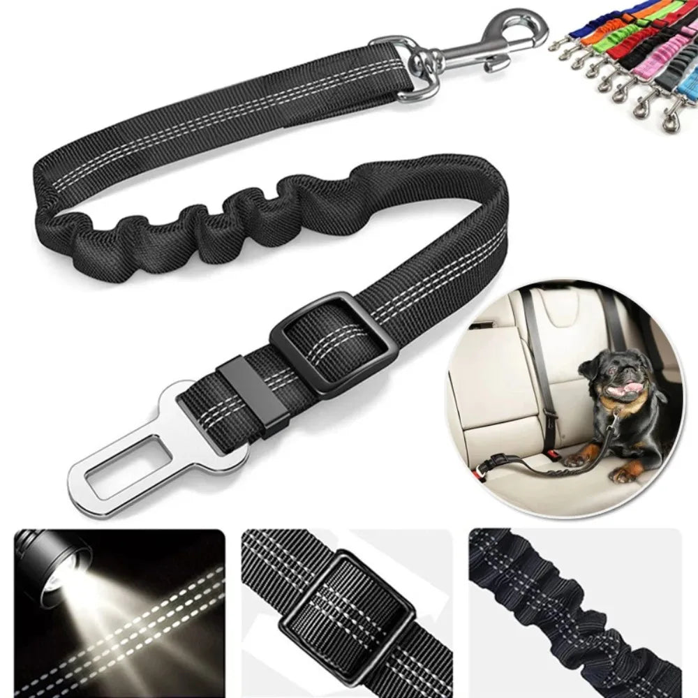 Reflective Adjustable Dog Seat Belt for Car Travel - 2